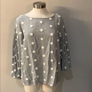 Zara textured polka dot blouse!
